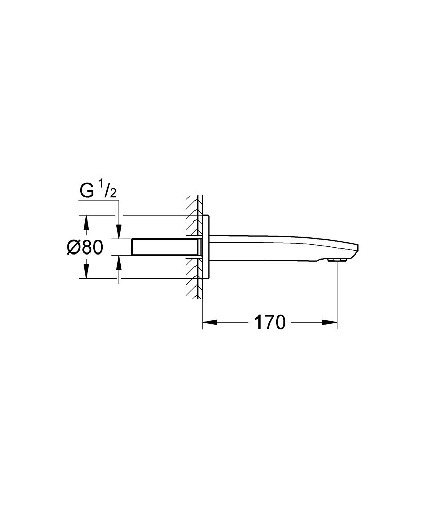 GROHE EUROSTYLE COSMOPOLITAN BATH SPOUT | CHROME 1/2 IN