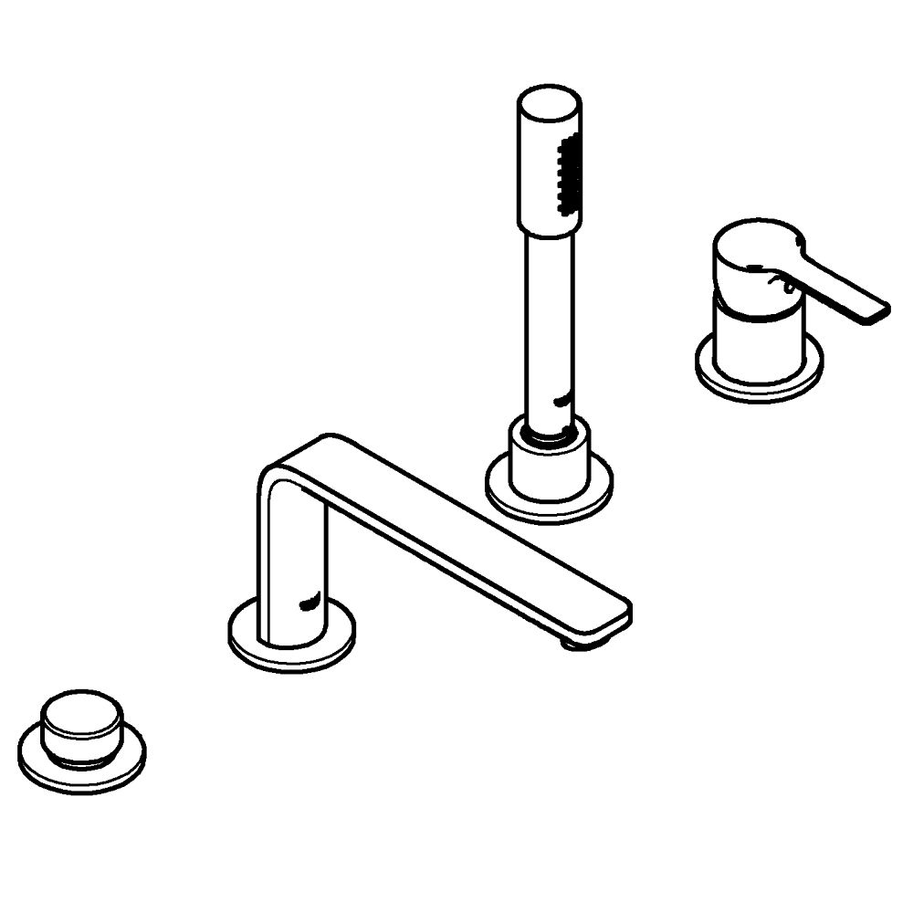 GROHE LINEARE 4-HOLE SINGLE-LEVER BATH COMBINATION MIXER | CHROME - ALTERNATIVE CODE: GH1957710F
