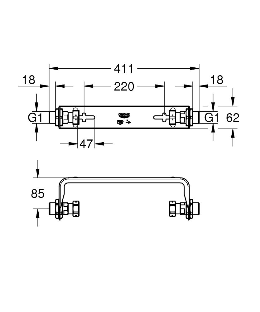 GROHE SENSE GUARD WALL MOUNTING SET