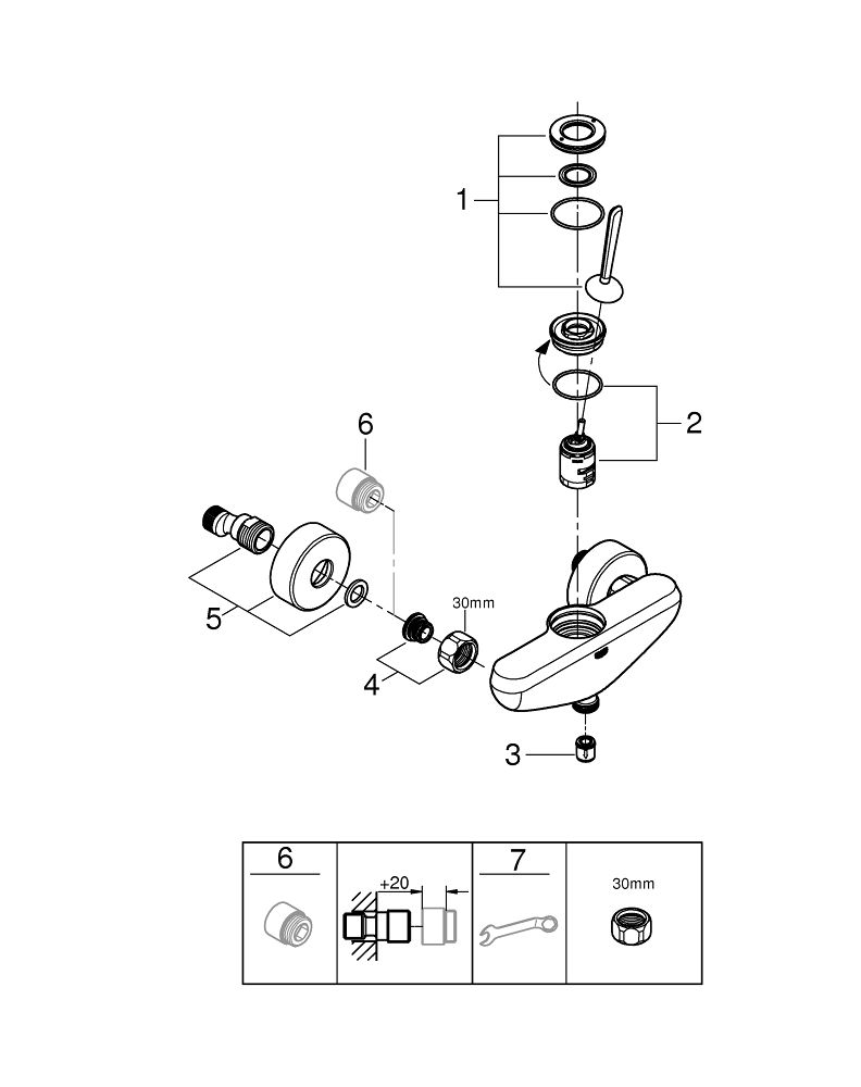 GROHE EURODISC JOY SINGLE-LEVER SHOWER MIXER | CHROME 1/2 IN