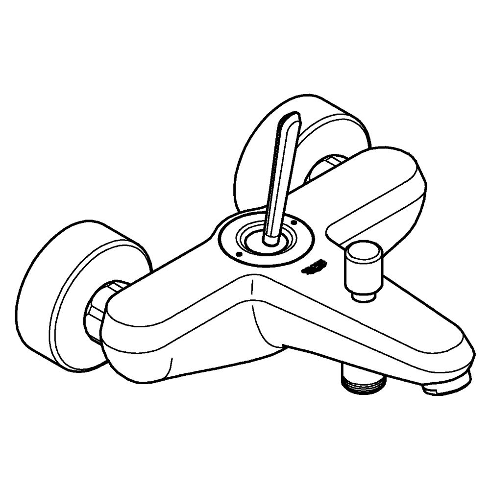 GROHE EURODISC JOY SINGLE-LEVER BATH MIXER | MOON WHITE/CHROME 1/2 IN
