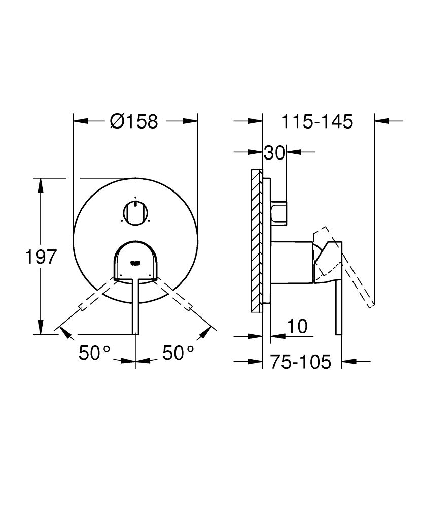 GROHE PLUS SINGLE-LEVER MIXER WITH 3-WAY DIVERTER | CHROME