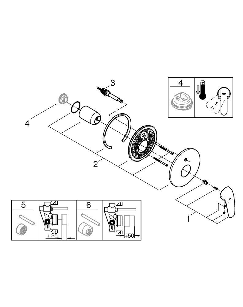 GROHE EUROSTYLE SINGLE-LEVER BATH MIXER | CHROME