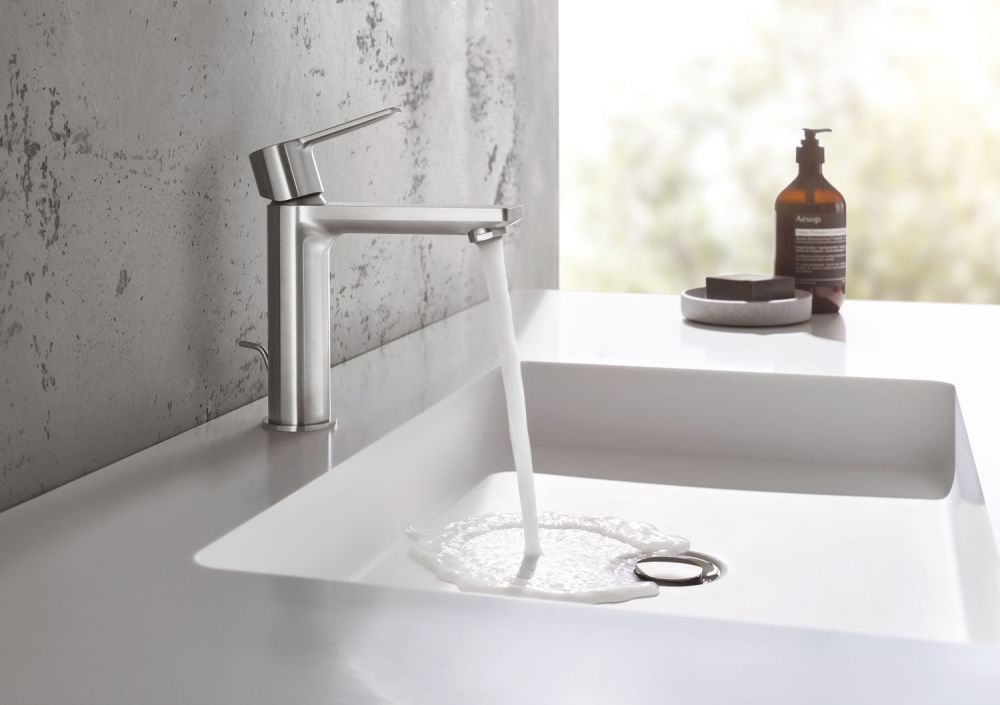 GROHE LINEARE SINGLE-LEVER BASIN MIXER | S-SIZE SUPERSTEEL 1/2 IN