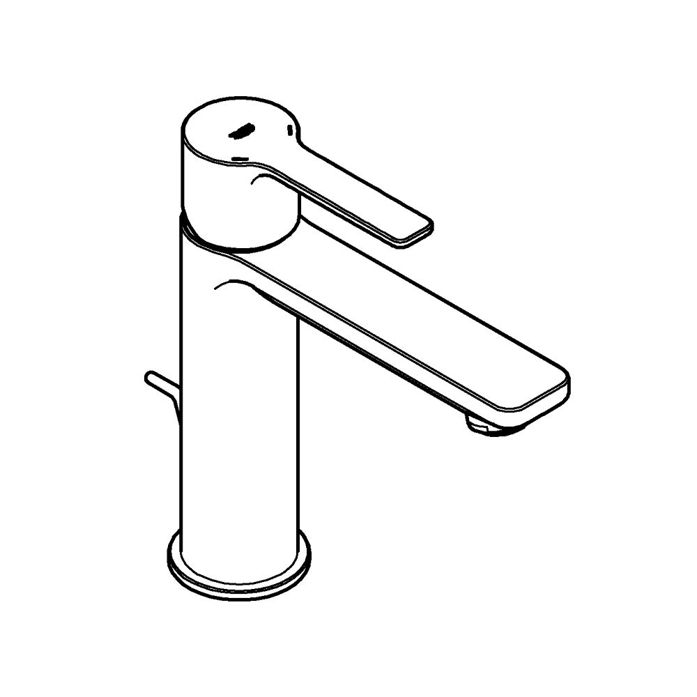 GROHE LINEARE SINGLE-LEVER BASIN MIXER | S-SIZE SUPERSTEEL 1/2 IN