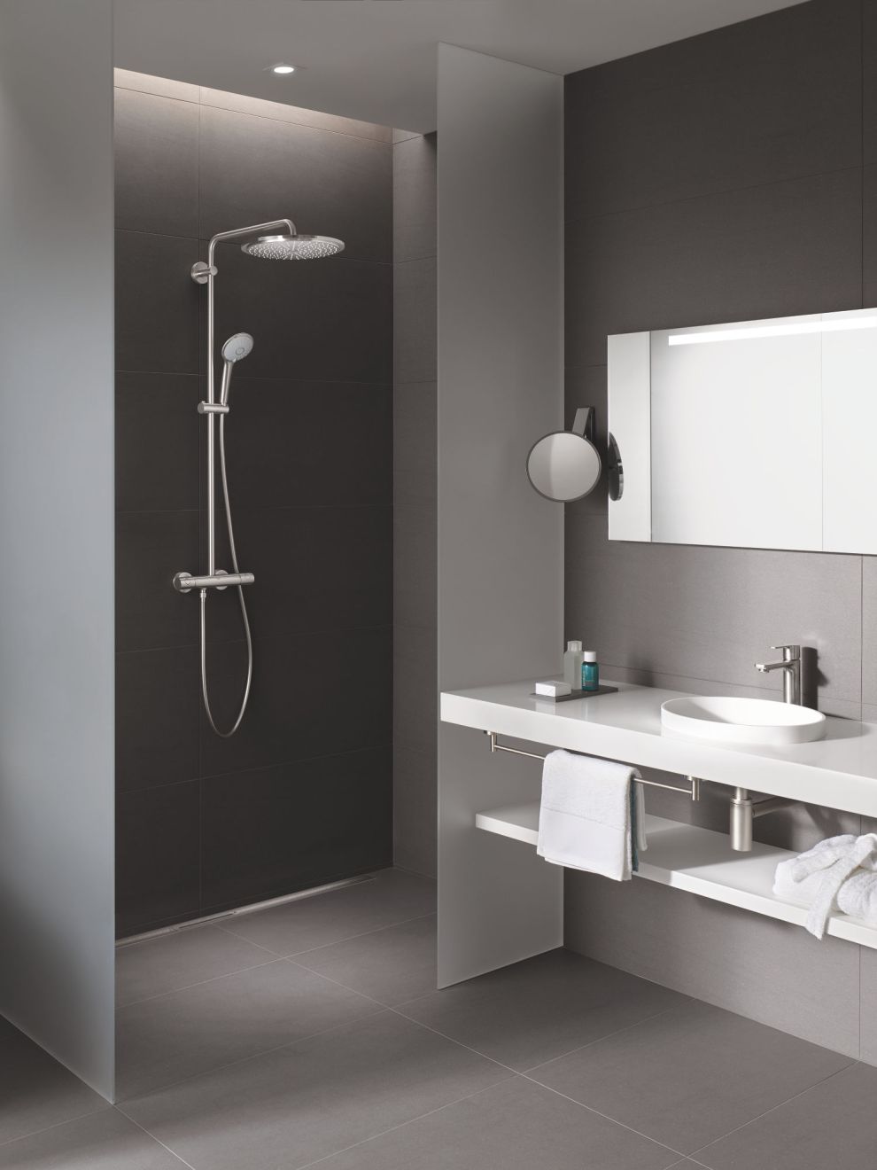 GROHE LINEARE SINGLE-LEVER BASIN MIXER | S-SIZE SUPERSTEEL 1/2 IN