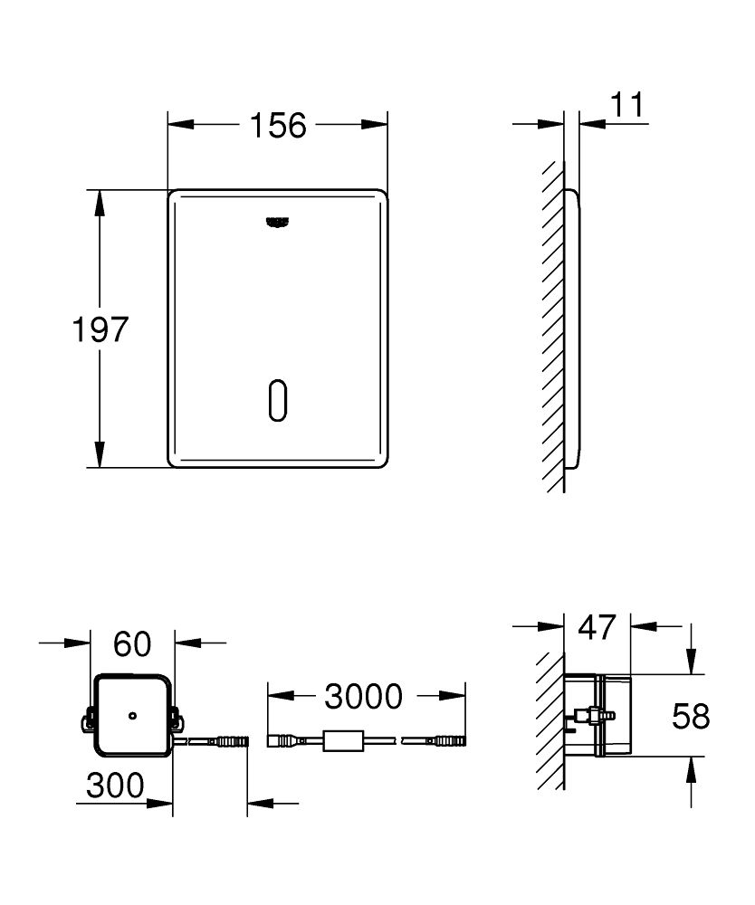 GROHE TECTRON SKATE INFRA-RED ELECTRONIC FOR WC FLUSH VALVE