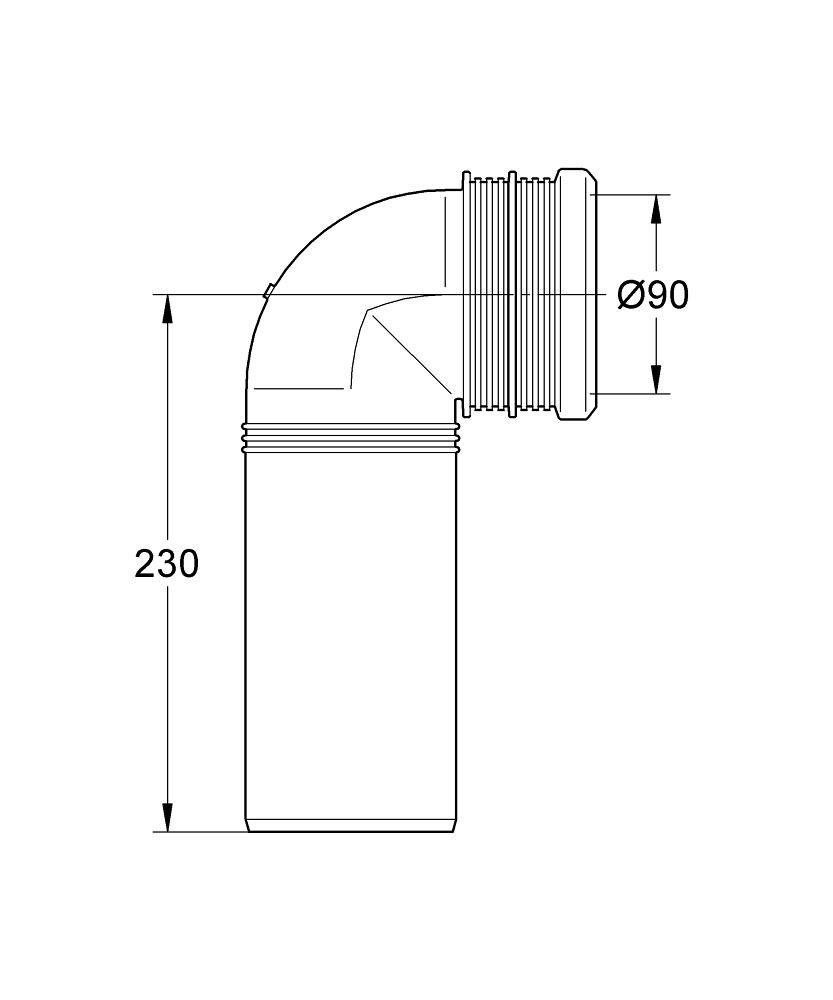 GROHE PP-OUTLET BEND | 90 MM