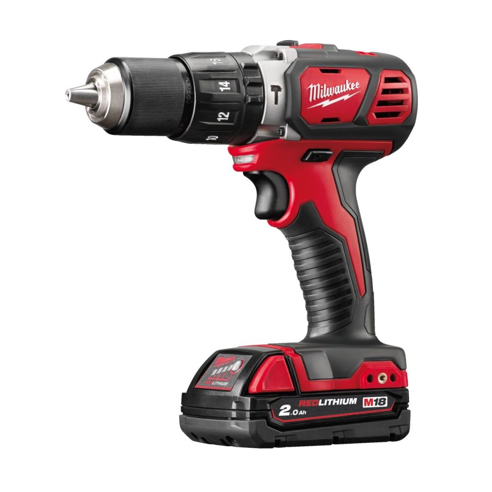 MILWAUKEE PERCUSSION DRILL, WITH 2.0 AH BATTERY & CHARGER, M18BPD-202C |18 V