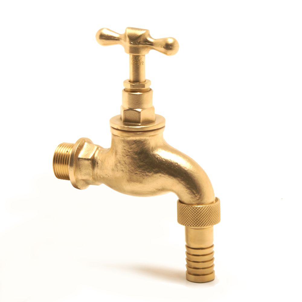 PEGLER BRASS HOSE UNION BIBTAP (BS 1010), CRUTCH TOP, 141HU | 1/2 IN