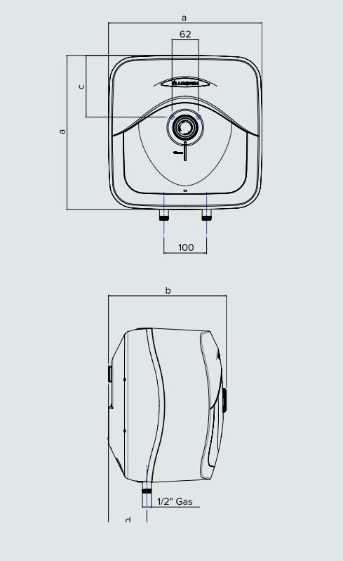 ARISTON EWH ANDRIS RS 15 [15 LTR] [OVERSINK]