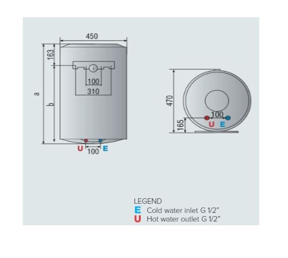 ARISTON EWH PRO1 R 50 H [50 LTR] [HORIZONTAL]