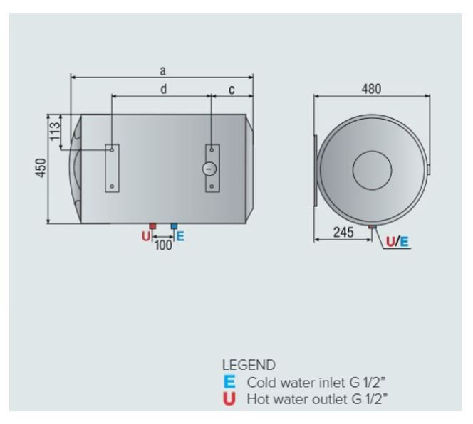 ARISTON EWH PRO1 R 80 H [80 LTR] [HORIZONTAL]