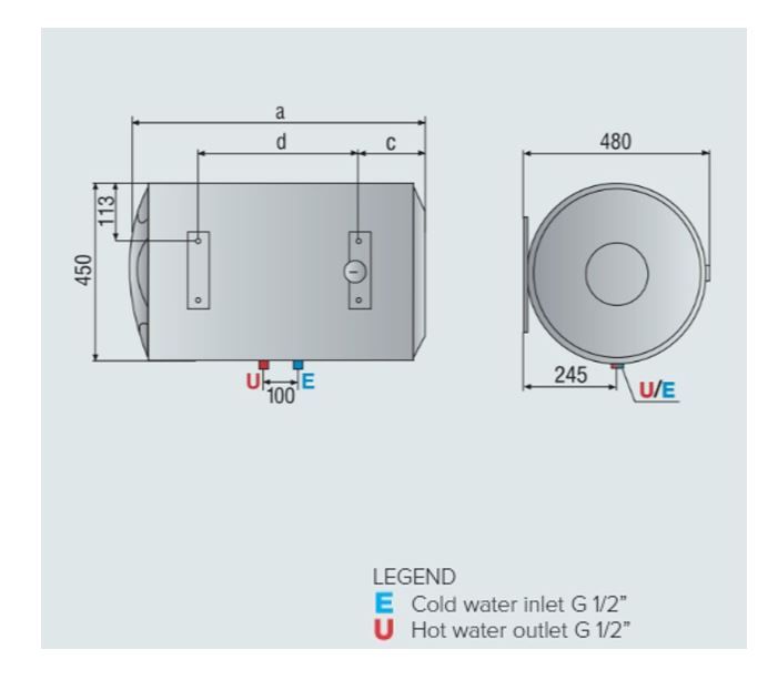 ARISTON EWH PRO1 R 100 H [100 LTR] [HORIZONTAL]