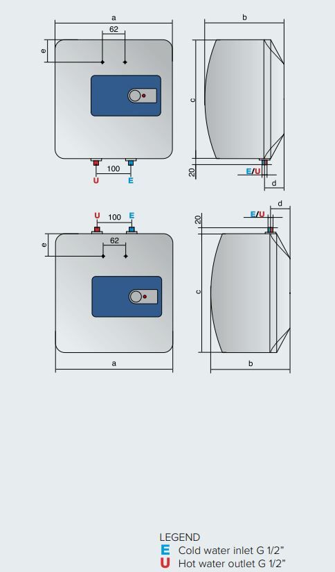 ARISTON EWH BLU R 10 [10 LTR] [OVERSINK]