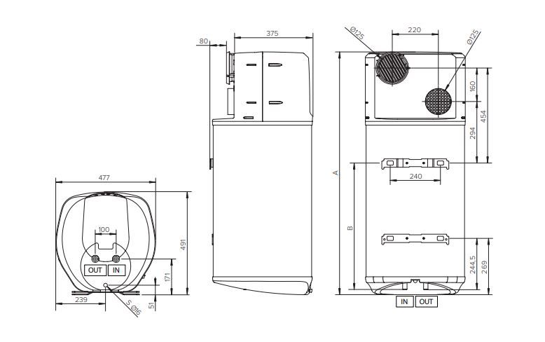 ARISTON WALL HUNG RESIDENTIAL HEAT PUMP NUOS PRIMO 80