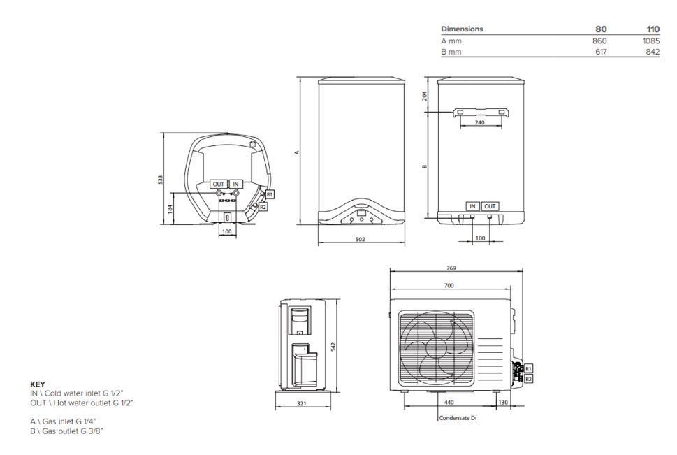 ARISTON WALL HUNG RESIDENTIAL HEAT PUMPS NUOS SPLIT 80 WH