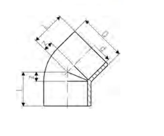 UPVC 45 DEG ELBOW 2 1/2 / 75MM