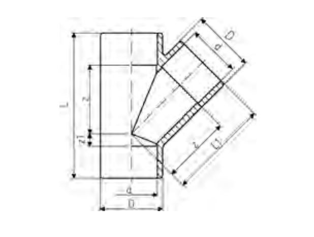 UPVC 45 DEG Y BRANCH 2