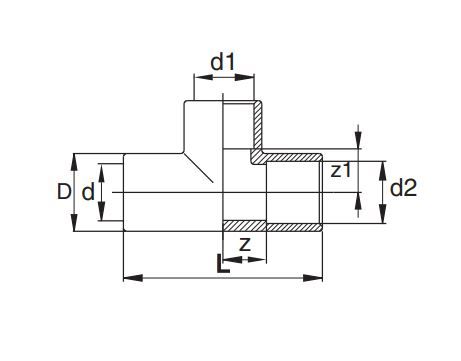PP-R REDUCING TEE 32-20-32MM