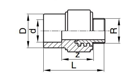 PP-R THREADED MALE COUPLING 32-1