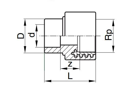PP-R THREADED FEMALE COUPLING 20-1/2