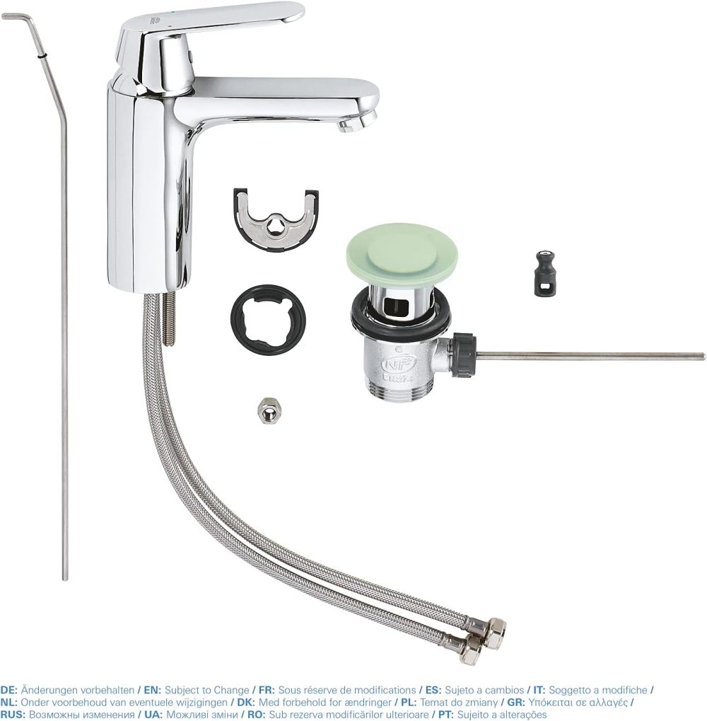 GROHE EUROSMART COSMOPOLITAN SINGLE-LEVER BASIN MIXER | CHROME M-SIZE 1/2 IN