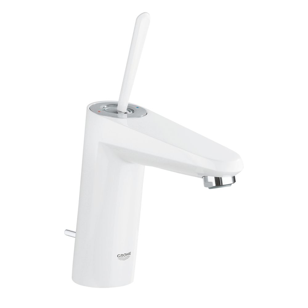 GROHE EURODISC JOY SINGLE-LEVER BASIN MIXER | MOON WHITE/CHROME M-SIZE 1/2 IN