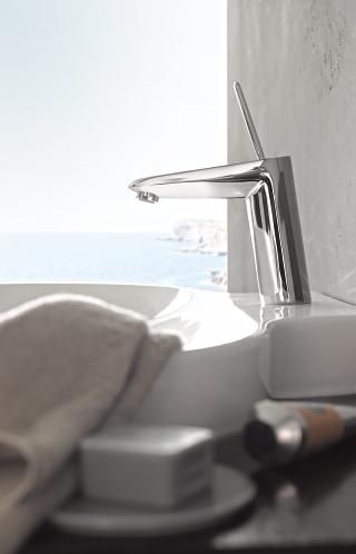 GROHE EURODISC JOY SINGLE-LEVER BASIN MIXER | MOON WHITE/CHROME M-SIZE 1/2 IN