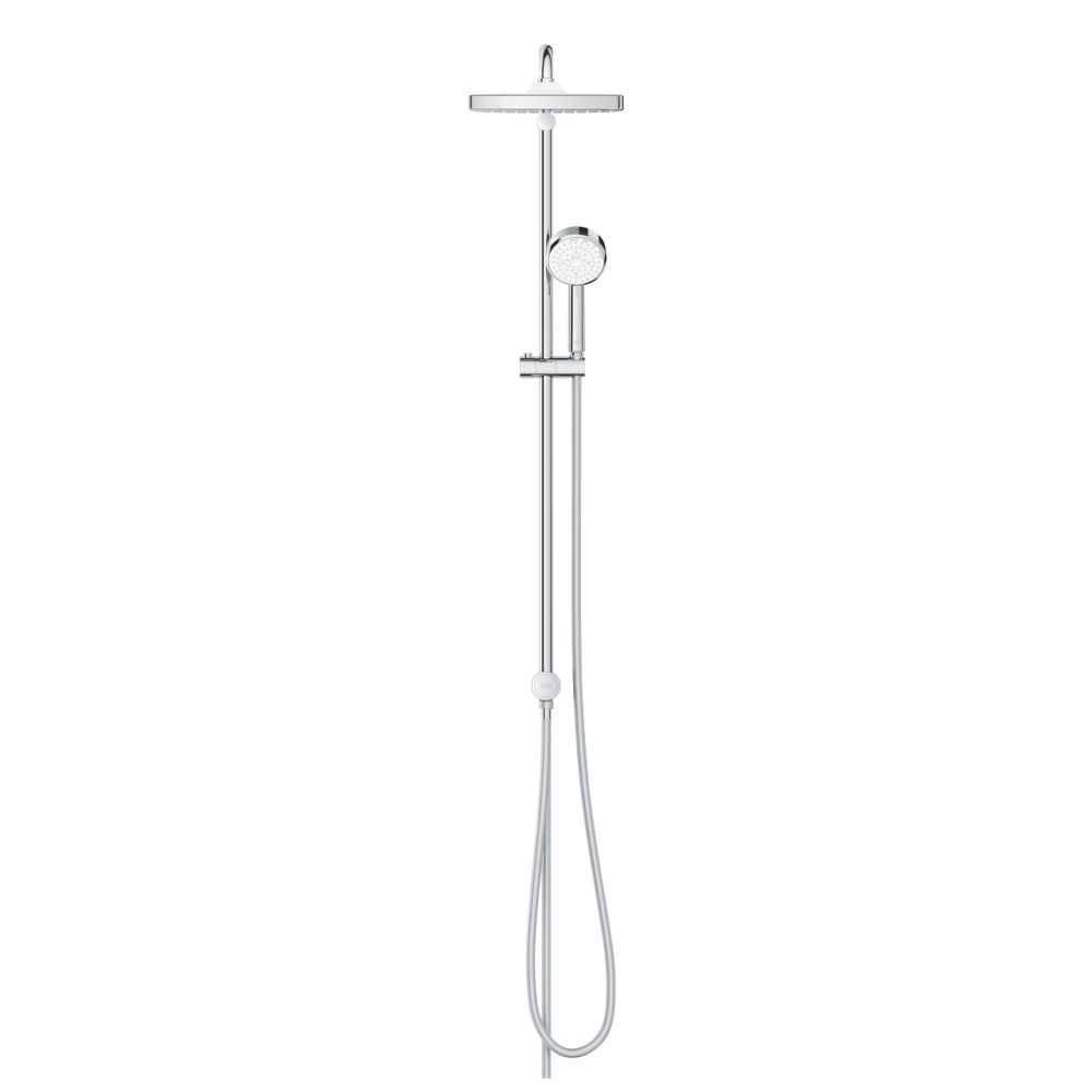 GROHE TEMPESTA COSMOPOLITAN SYSTEM 250 CUBE SHOWER SYSTEM WITH DIVERTER FOR WALL MOUNTING | CHROME
