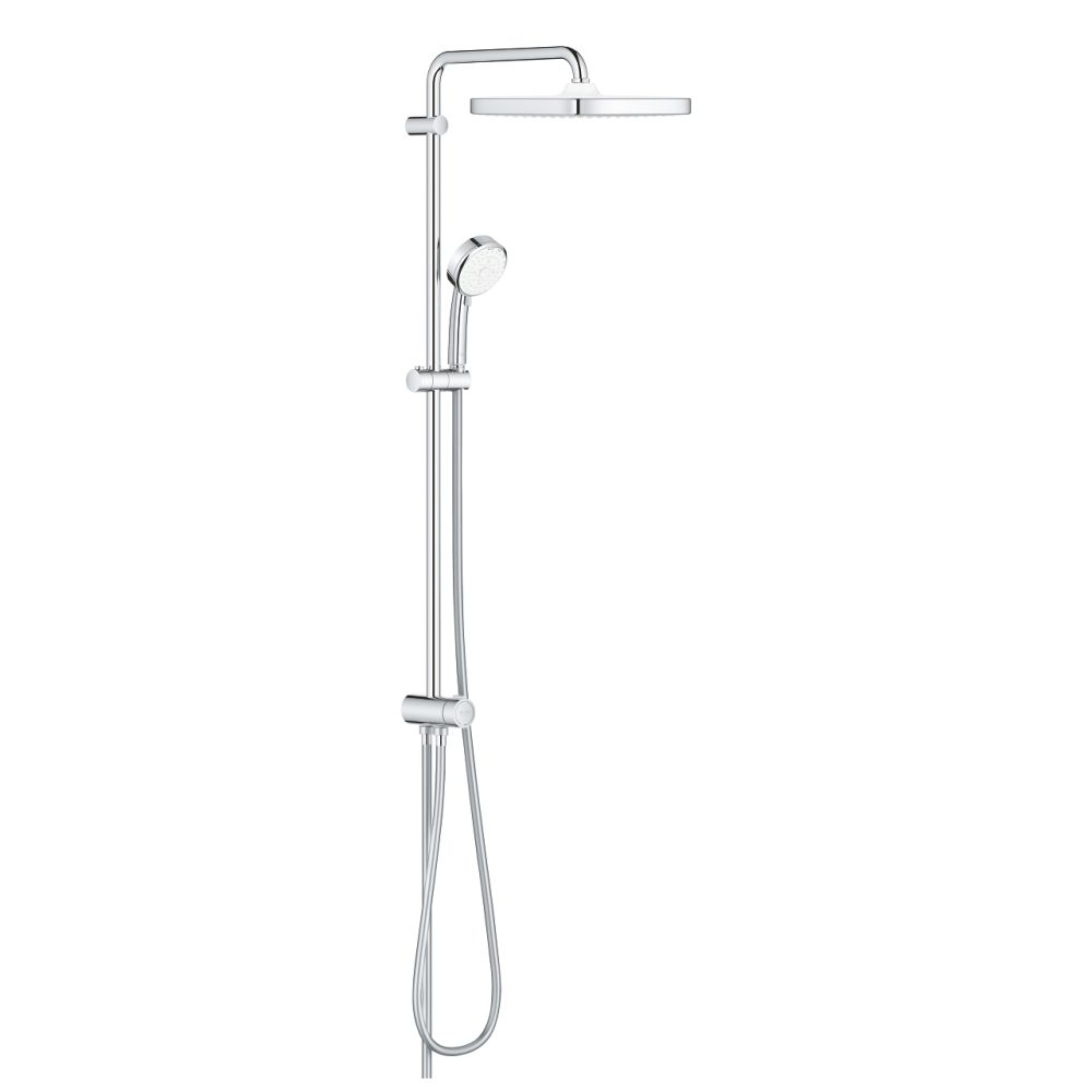 GROHE TEMPESTA COSMOPOLITAN SYSTEM 250 CUBE SHOWER SYSTEM WITH DIVERTER FOR WALL MOUNTING | CHROME
