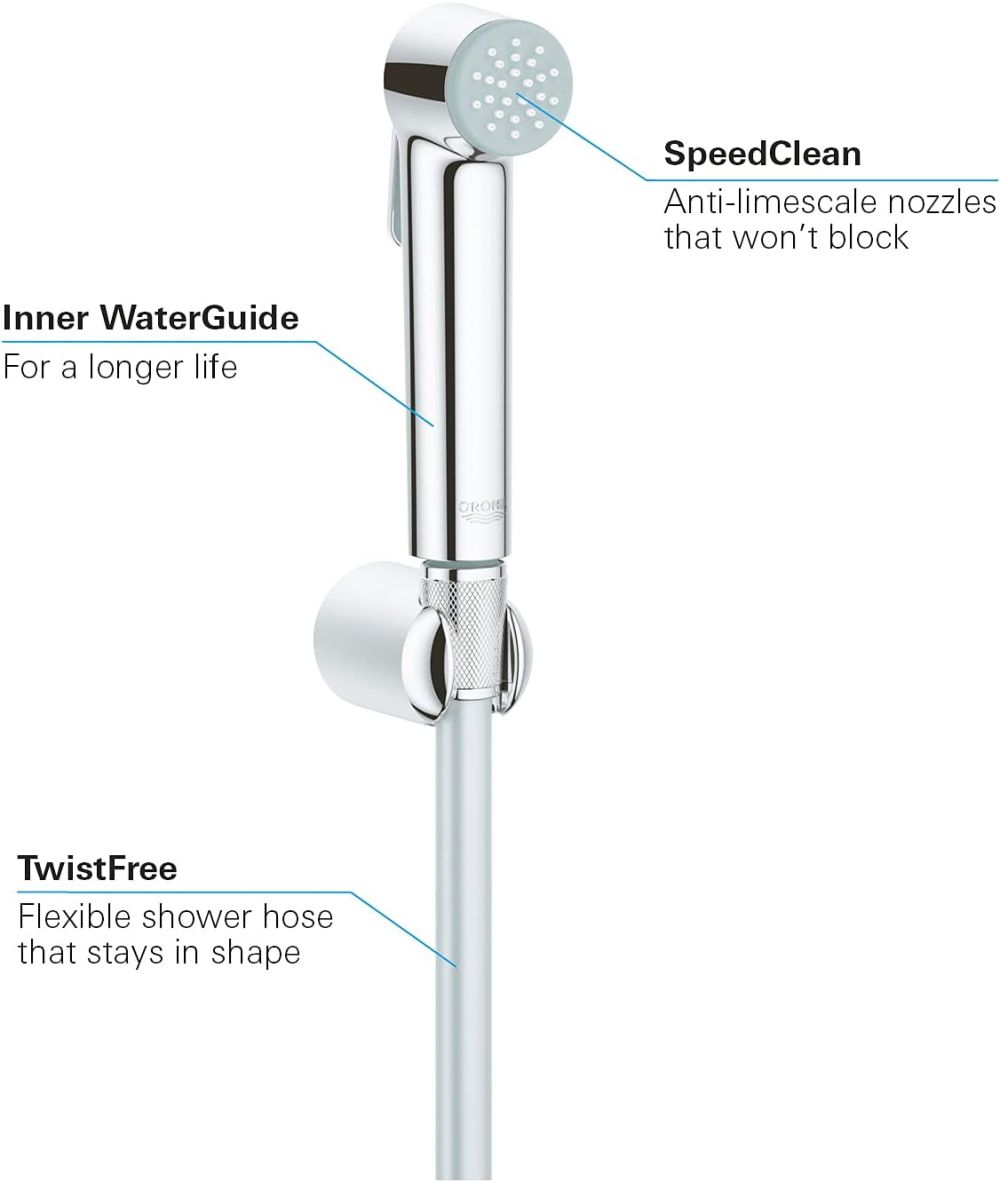 GROHE TEMPESTA-F TRIGGER SPRAY 30, SPRAY SET, 1 SPRAY | CHROME, 1250 MM SILVERFLEX HOSE