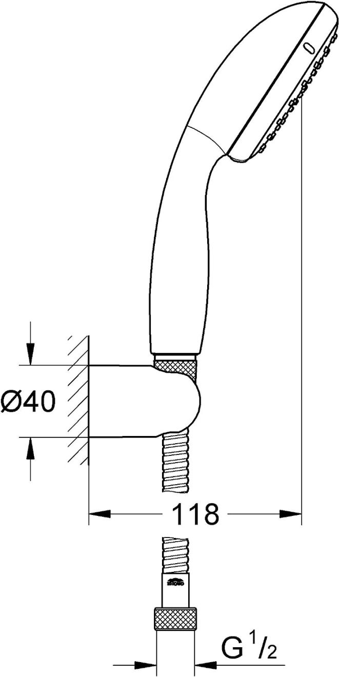 GROHE TEMPESTA 100, WALL HOLDER SET, 2 SPRAYS | CHROME