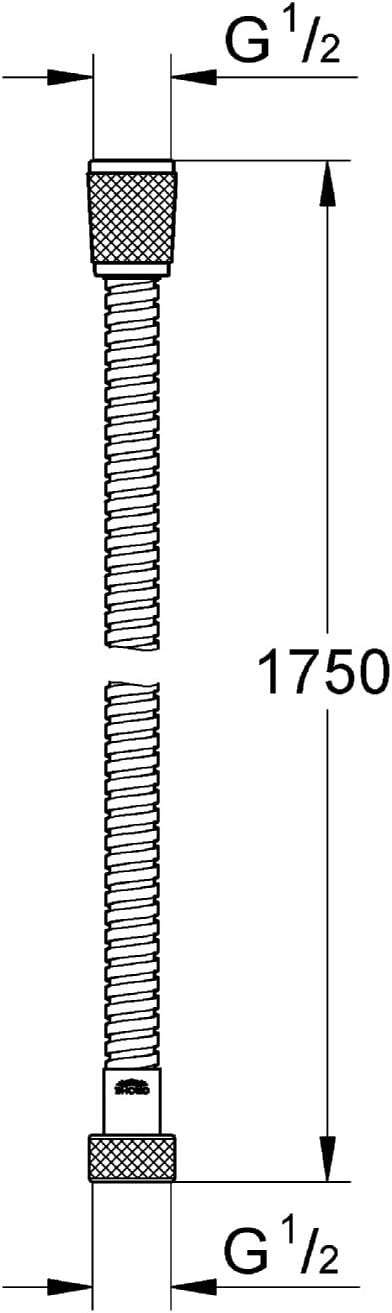 GROHE RELEXAFLEX METAL SHOWER HOSE 1750 MM|1/2 X 1/2 IN|CHROME