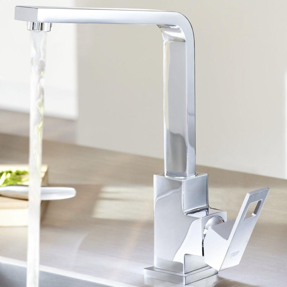 GROHE EUROCUBE SINGLE-LEVER SINK MIXER, SWIVEL SPOUT | CHROME 1/2 IN