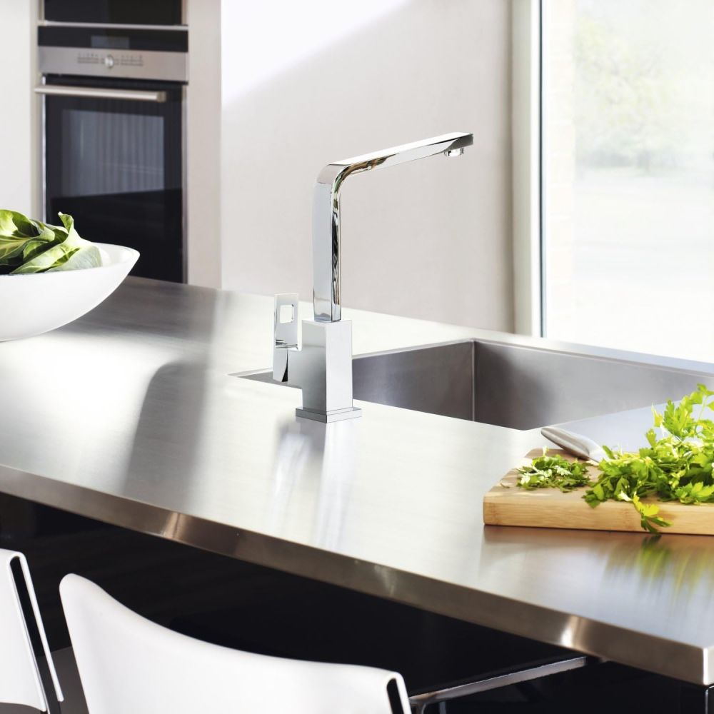 GROHE EUROCUBE SINGLE-LEVER SINK MIXER, SWIVEL SPOUT | CHROME 1/2 IN