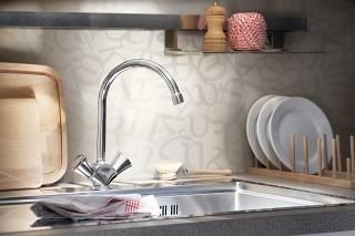 GROHE COSTA L 1-HOLE 2 HANDLE SINK MIXER, C-SPOUT | CHROME 1/2 IN