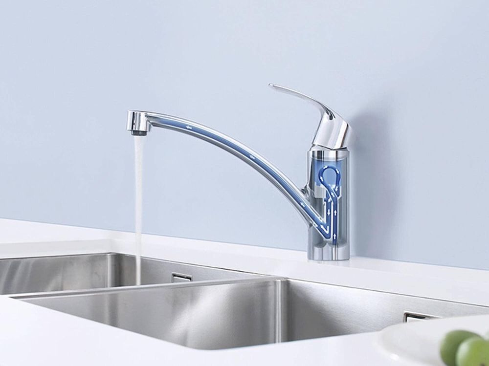 GROHE EUROSMART SINGLE-LEVER SINK MIXER, LOW SPOUT | CHROME 1/2 IN