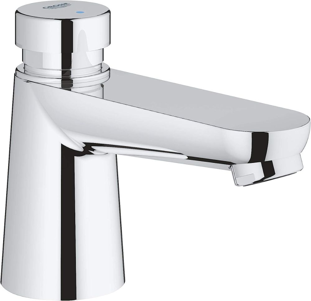 GROHE EUROECO COSMOPOLITAN T SELF-CLOSING PILLAR TAP | CHROME 1/2 IN