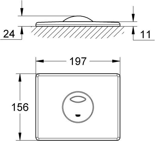 GROHE SKATE FLUSH PLATE | 156 x 197 MM, STAINLESS STEEL