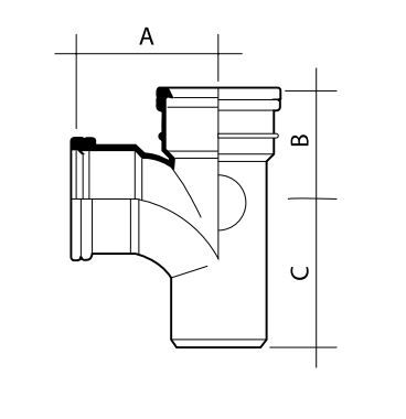 UPVC DRAIN DBL SKT TEE 871/2 DEG 110MM