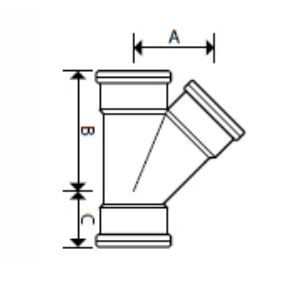 UPVC DRAIN TRB SKT 'Y' BRANCH 45 DEG 160MM