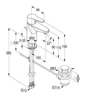 KLUDI POLARIS SINGLE - LEVER BASIN MIXER DN15 POLARIS STAR