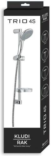 KLUDI POLO SHOWER RAIL 4 SPRAY SHOWER SET (120 MM) L = 600MM (HAND SHOWER+HOSE+BAR+ SOAP DISH)