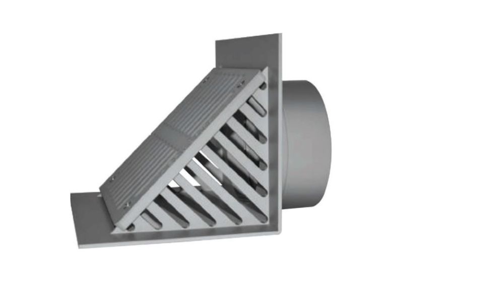 CORNER ROOF OUTLET GREY 82MM