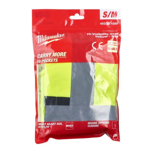 MILWAUKEE HI-VISIBILITY VEST YELLOW - S/M
