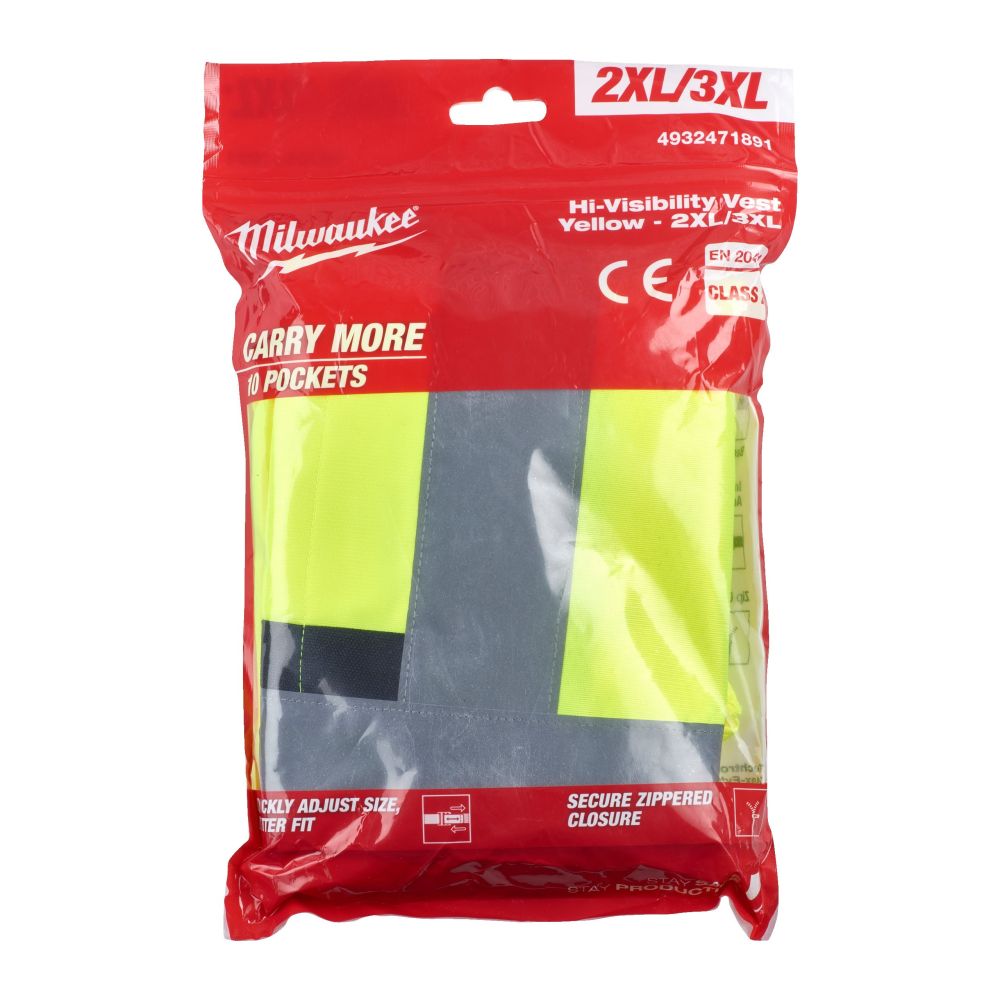 MILWAUKEE HI-VISIBILITY VEST YELLOW - 2XL/3XL