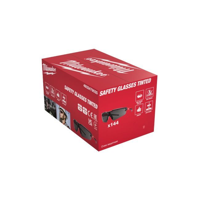MILWAUKEE BULK ENHANCED SAFETY GLASSES TINTED (144PCS)
