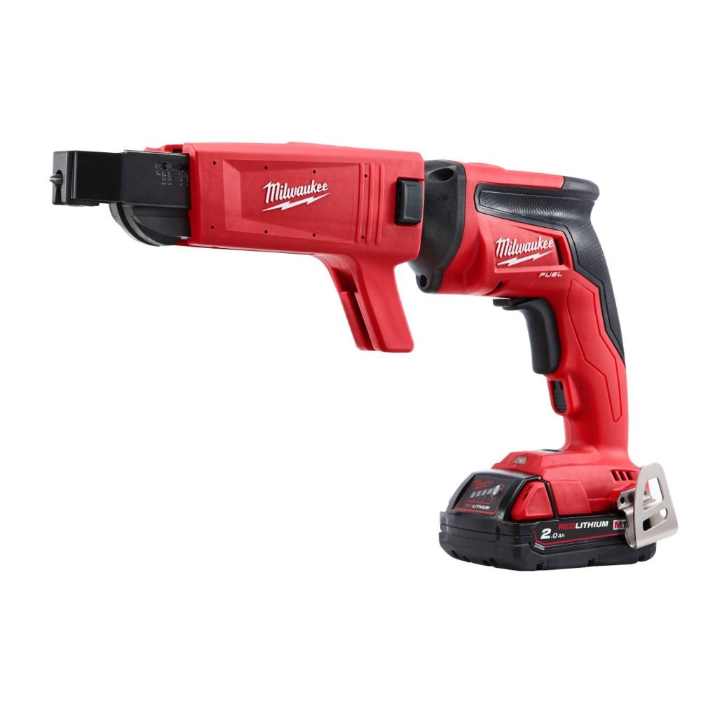 MILWAUKEE M18 FUEL SCREW GUN WITH A COLLATED ATTACHMENT KIT,2X2.0AH BAT PACKS, M12-18 FC CHR, HD BO|[M18FSGC-202X]