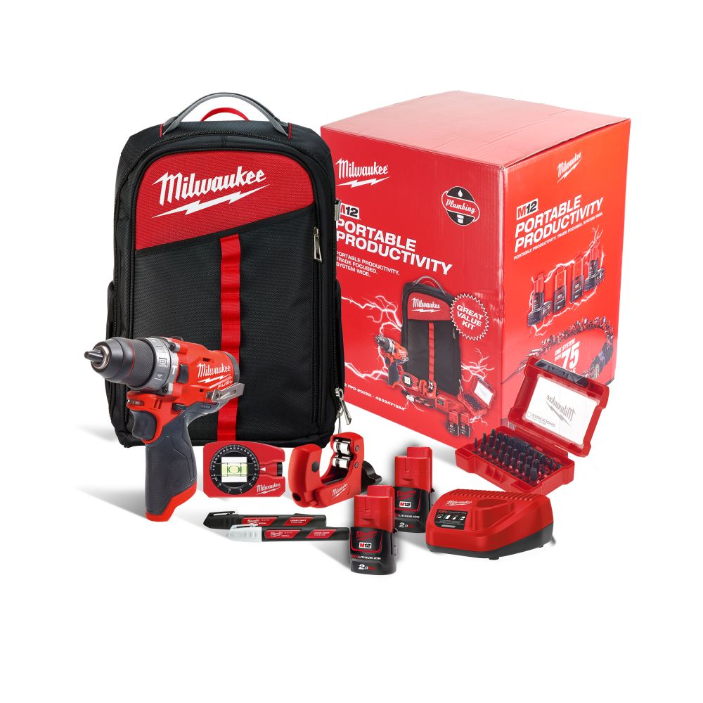 MILWAUKEE M12 PORTABLE PRODUCTIVITY - PLUMBING TRADESMAN KIT